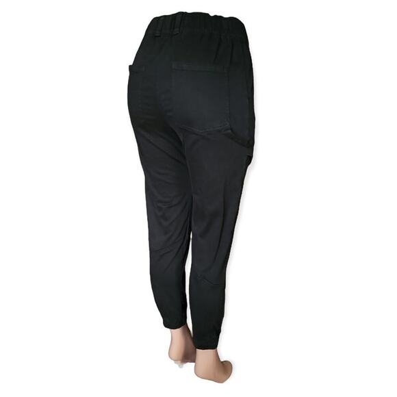 Young Fabulous & Broke Halsey Cargo Joggers Size Med Black Modal Elastic Waist - Picture 6 of 11
